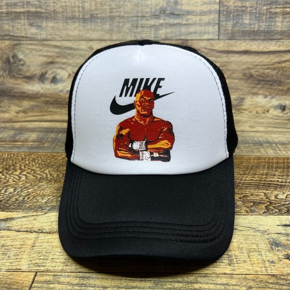 Mike Tyson Mens Trucker Hat Black Snapback 80s Boxer Heavyweight Champion Cap - Picture 2 of 8